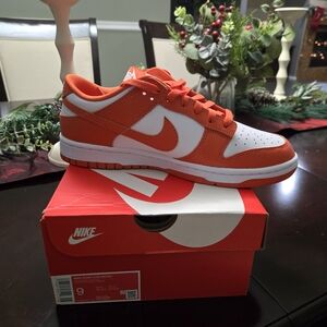 Nike Mens Bright Orange and White Sneakers
